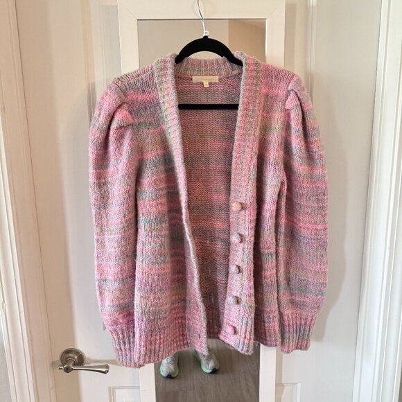 Loveshackfancy Womens Wilford Wool-Blend Boyfriend Cardigan, Pink Size XS - Picture 2 of 5